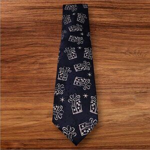 Men’s Christmas Gift Box Pattern Necktie Holiday Novelty Tie